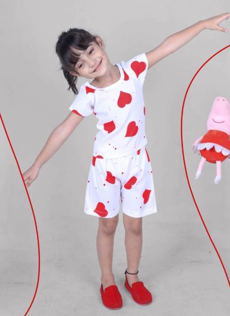 Red Top And Shorty Casual Wear Stretchable Lycra Kids Girls Wear Collection BABY 9 03